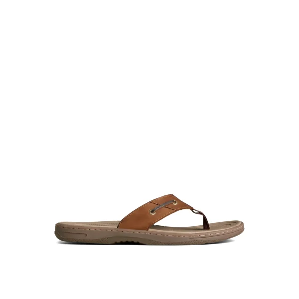 baitfish_leather_flip_flo_0.webp Sperry Sandals^Baitfish Leather Flip Flop BrownLeatherMixedMaterial