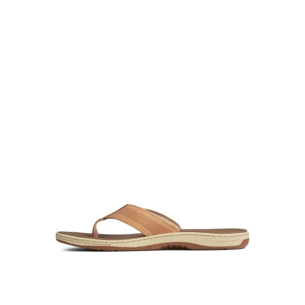havasu_perf_flip_flop_1.webp Sperry Sandals^Havasu Perf Flip Flop BrownLeatherMixedMaterial