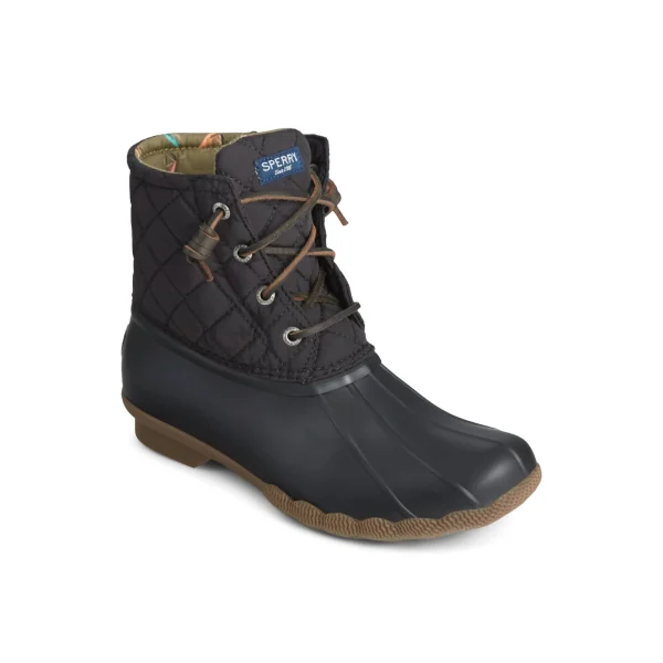 saltwater_quilted_duck_bo_2.webp Sperry Duck & Rain Boots | Boots^Saltwater Quilted Duck Boot Black