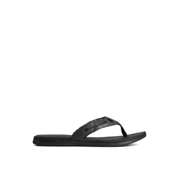 Sperry Sandals^Seafish Leather Flip Flop Black