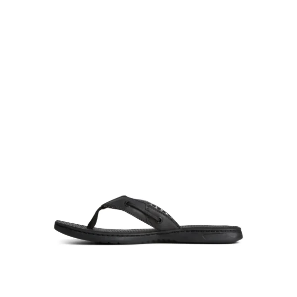 Sperry Sandals^Seafish Leather Flip Flop Black