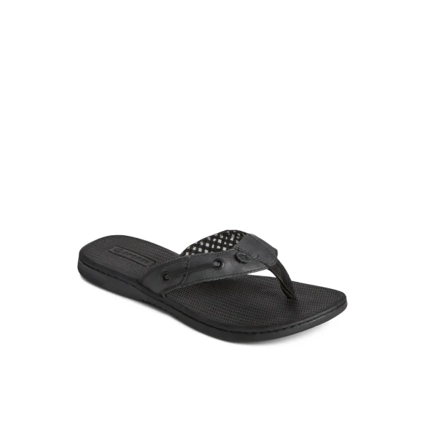Sperry Sandals^Seafish Leather Flip Flop Black