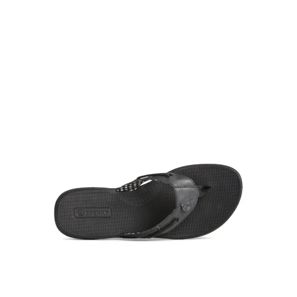 Sperry Sandals^Seafish Leather Flip Flop Black