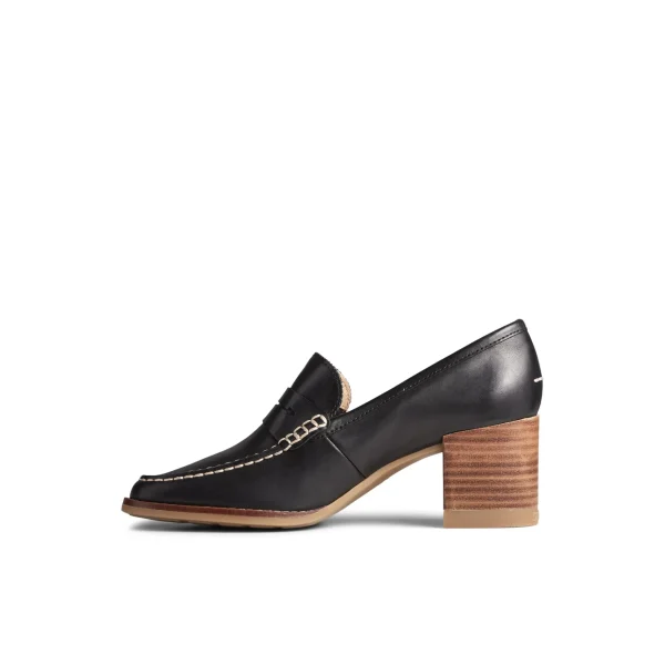 seaport_penny_heel_leathe_1.webp Sperry Shoes^Seaport Penny Heel Leather Loafer Black