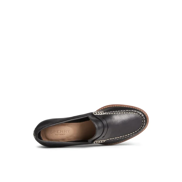 seaport_penny_heel_leathe_4.webp Sperry Shoes^Seaport Penny Heel Leather Loafer Black